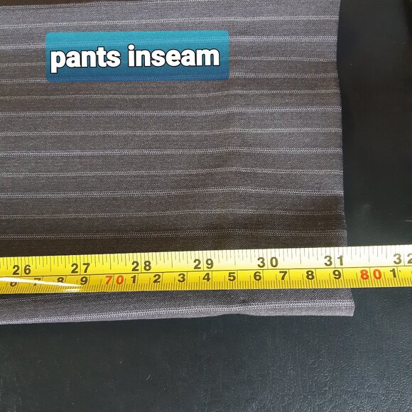 Perry Ellis 2 Piece Suit SZ 40T x 34 Grey w/Mauve & Grey Pinstripes 100% Wool - Picture 15 of 16